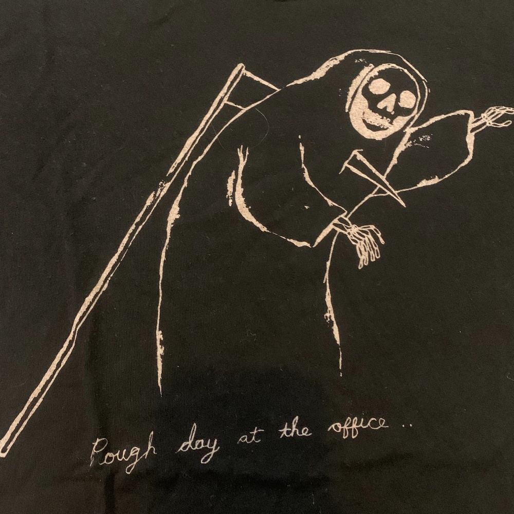 Comune Black Grim Reaper "Rough day at the office" Tee Small